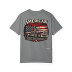 American Trucker T-Shirt — 'Strong and Courageous' Patriotic Semi Truck Tee