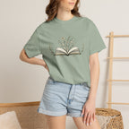 Floral Open Book T-Shirt — Book Lover Reading Tee