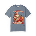 "It May Be Summer But I'm Already Thinking About Christmas" — Christmas-in-July Santa Beach Graphic T