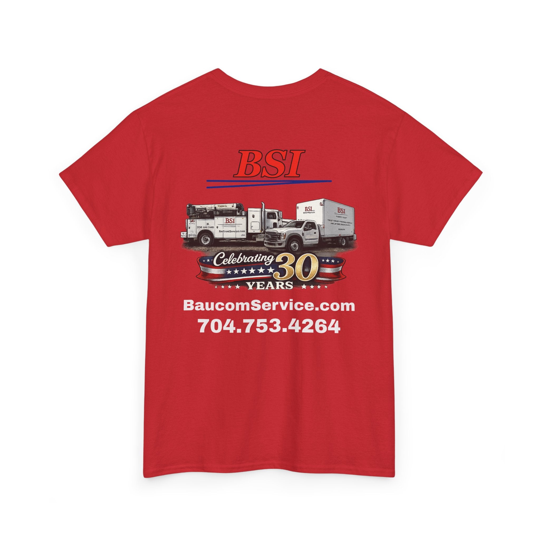 BSI Logo T-Shirt — Baucom Service 30th Anniversary Crew Tee