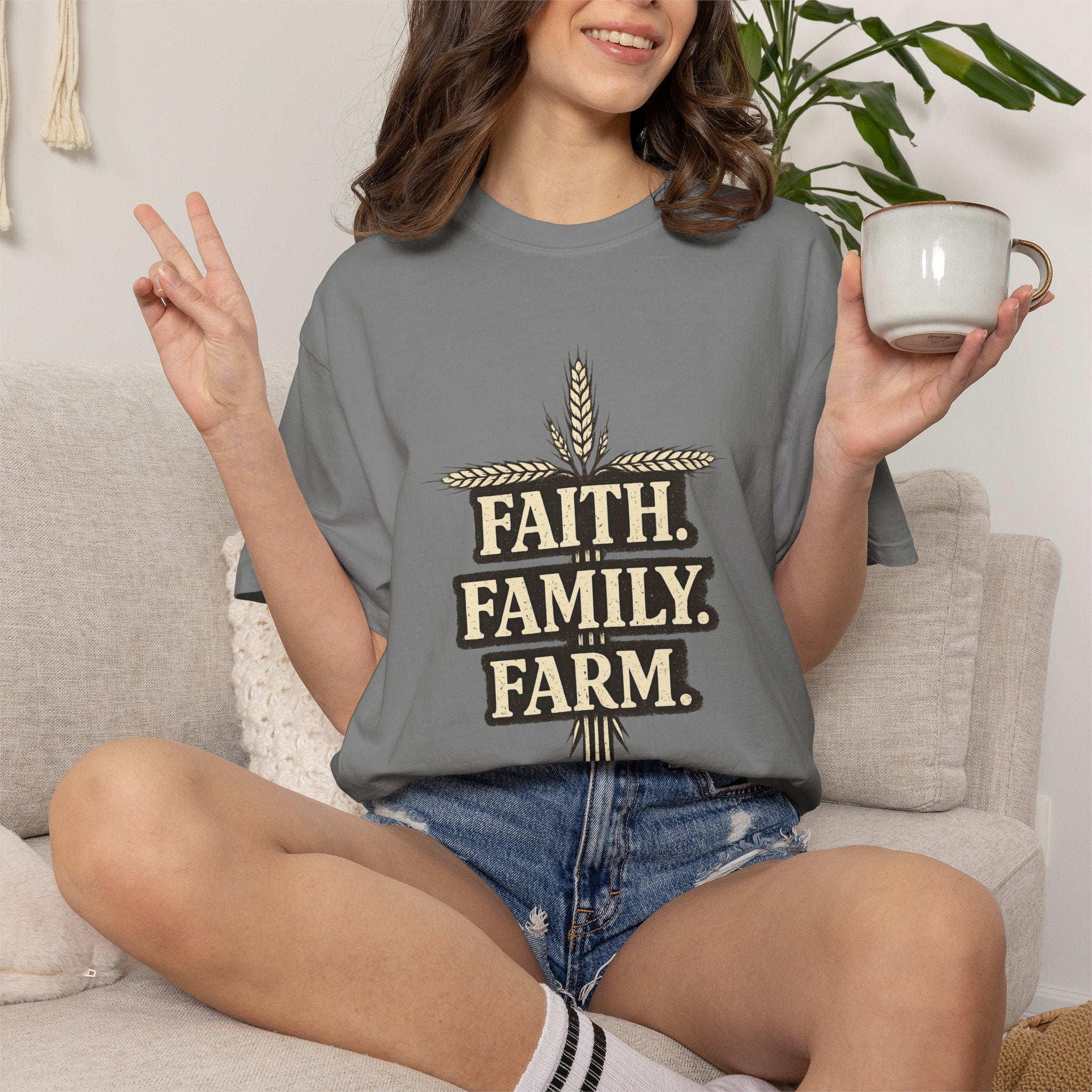 Faith Family Farm T-Shirt — Rustic Farmhouse Graphic Tee