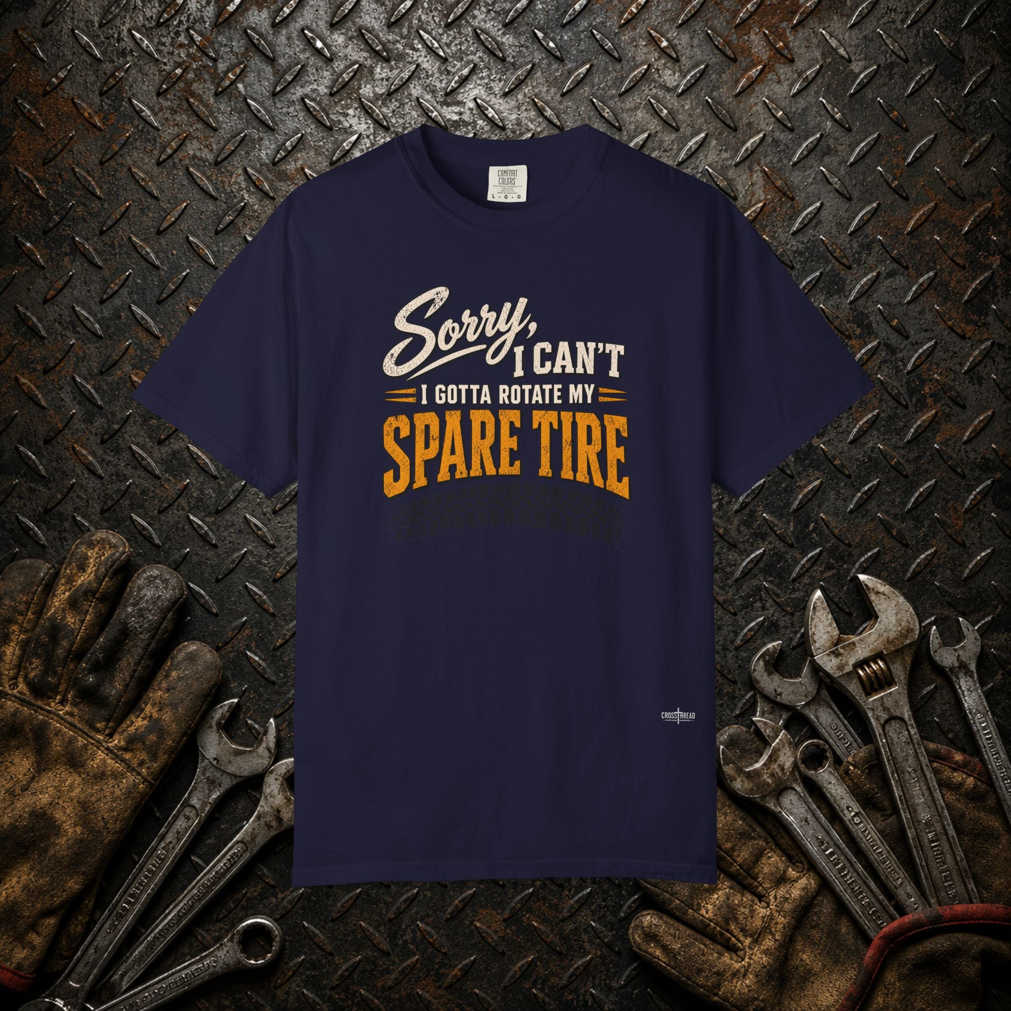 "Rotate My Spare Tire" Mechanic Tee