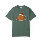 Roasted Turkey Santa Hat Comfort Colors Shirt