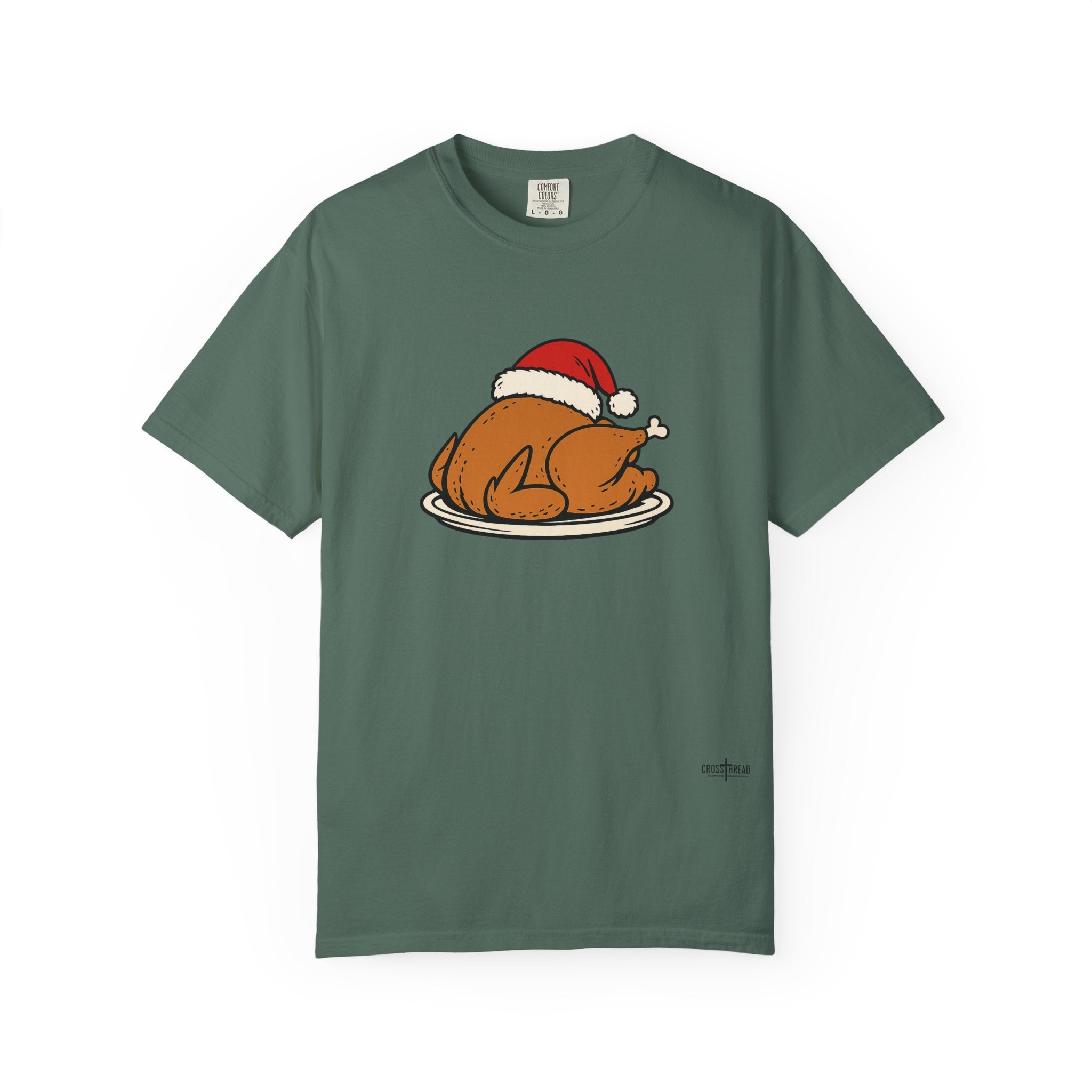 Roasted Turkey Santa Hat Comfort Colors Shirt