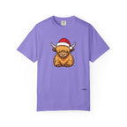 Highland Cow Santa Hat Comfort Colors Shirt