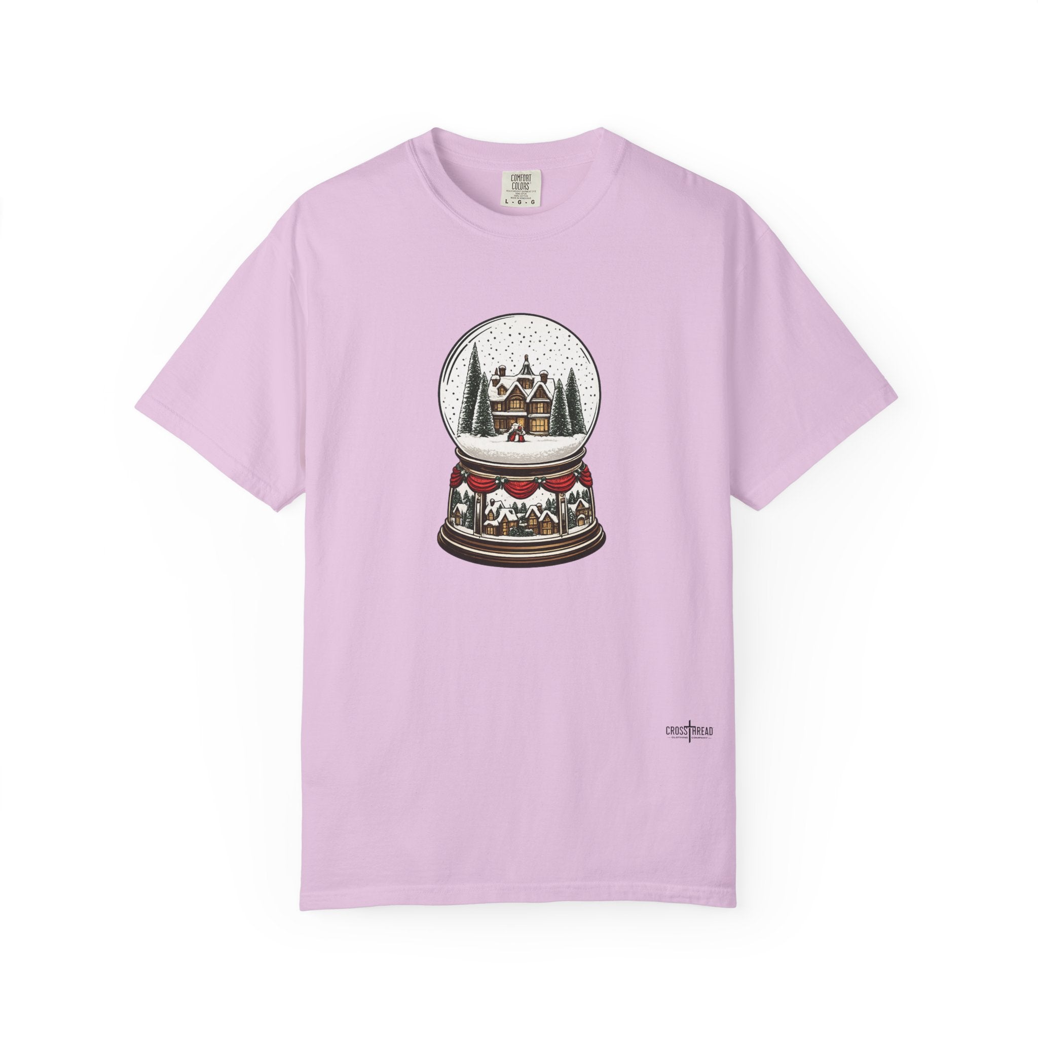 Snow Globe Holiday T-Shirt — Vintage Winter Village Graphic