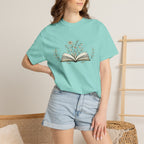 Floral Open Book T-Shirt — Book Lover Reading Tee