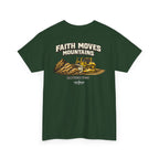 Faith Moves Mountains T‑Shirt — Inspirational Mountain & Bulldozer Graphic Tee