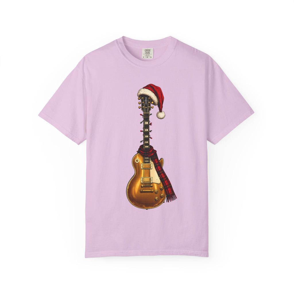 Christmas LP-Style Gold Guitar Comfort Colors Shirt