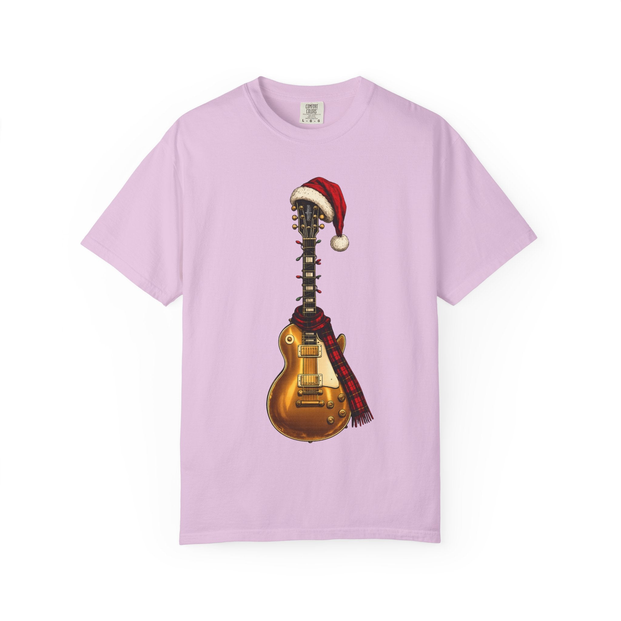 Christmas LP-Style Gold Guitar Comfort Colors Shirt