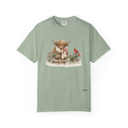 Highland Cow and Cardinal Comfort Colors Shirt