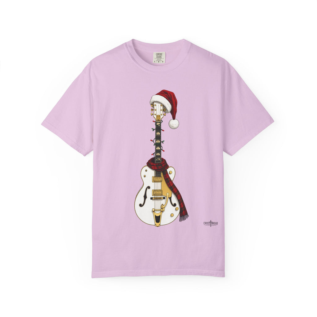 Christmas Hollowbody Guitar Comfort Colors Shirt