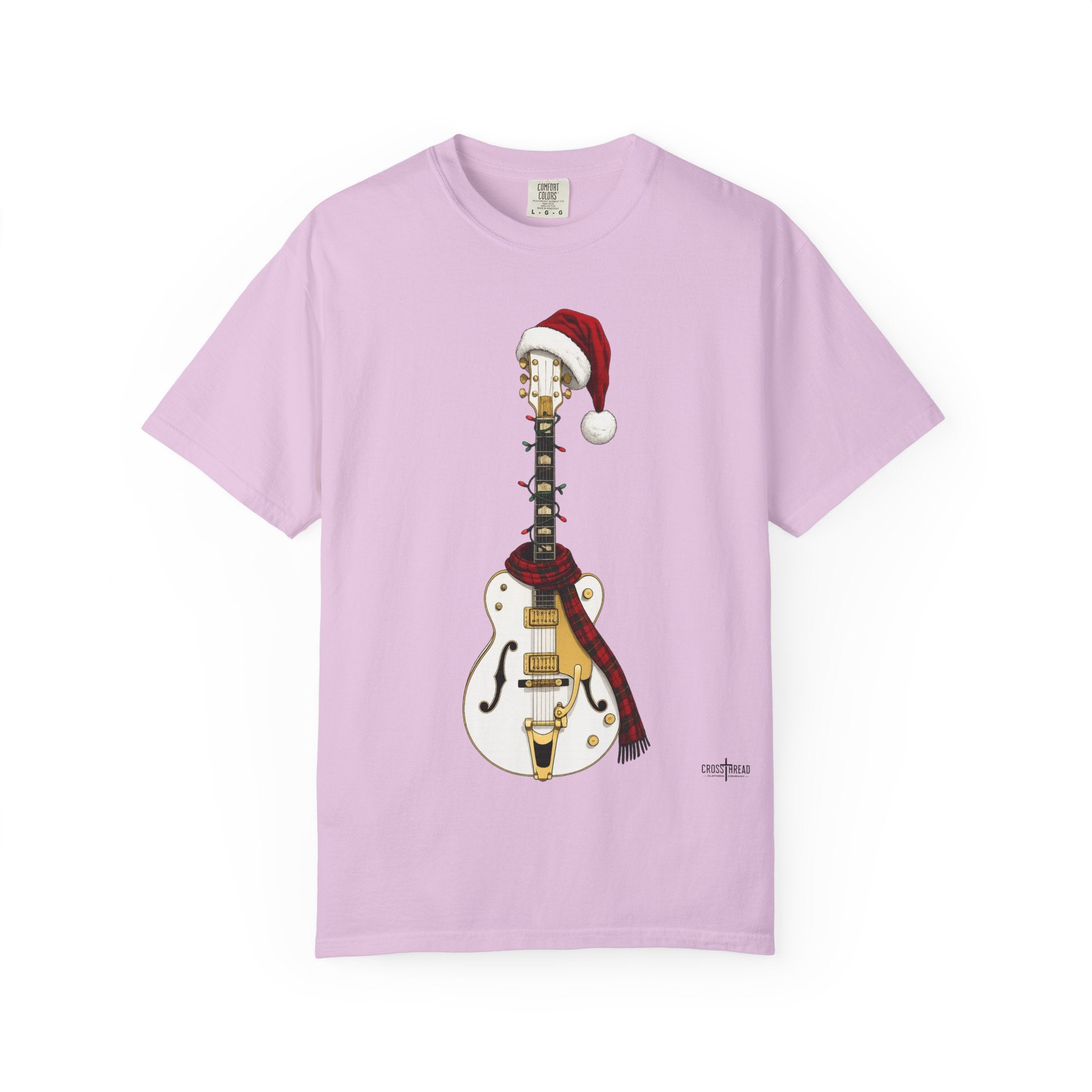 Christmas Hollowbody Guitar Comfort Colors Shirt