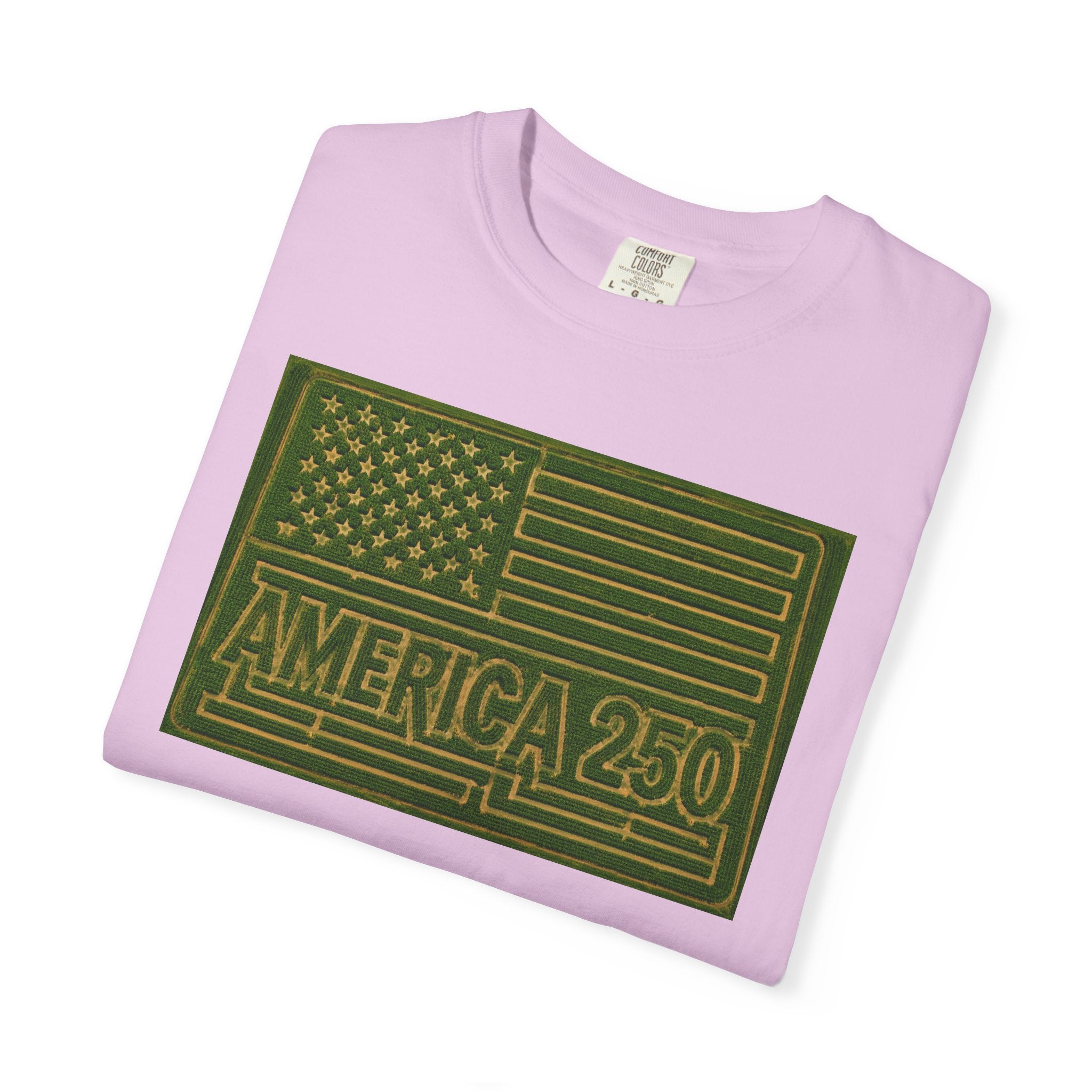 America 250 Corn Maze Flag T-Shirt — Vintage Patriotic Graphic Tee