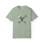 Gardener Crossed Trowel & Cultivator Tee — Vintage Gardening Tool Graphic Shirt