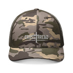 Camouflage Embroidered Logo Trucker Hat — Camo Mesh Cap for Outdoors, Hunting & Casual Wear