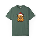 Highland Cow Santa Hat Comfort Colors Shirt