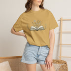 Floral Open Book T-Shirt — Book Lover Reading Tee