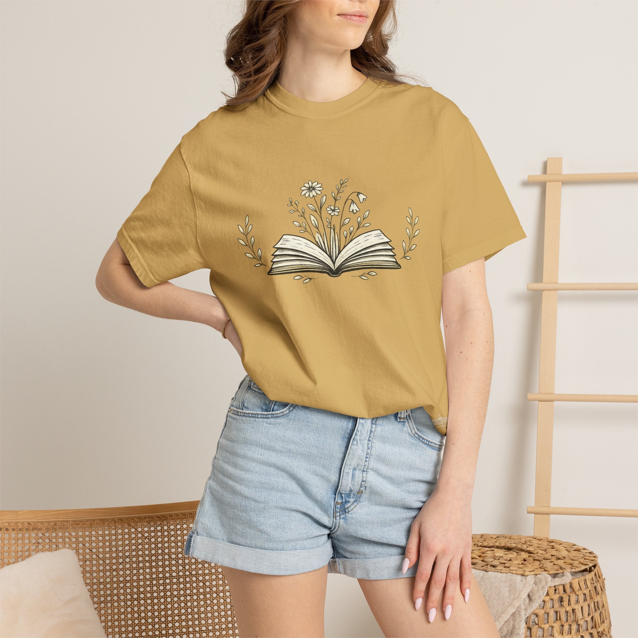 Floral Open Book T-Shirt — Book Lover Reading Tee