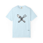 Gardener Crossed Trowel & Cultivator Tee — Vintage Gardening Tool Graphic Shirt
