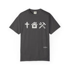 Faith Family Work T-Shirt — Inspirational Christian Men’s Tee
