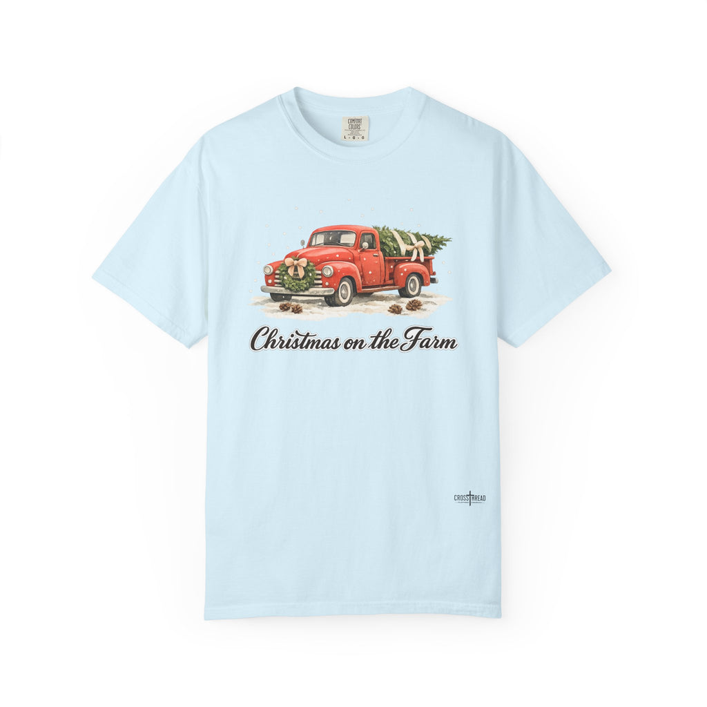 Christmas on the Farm Red Truck Comfort Colors Shirt