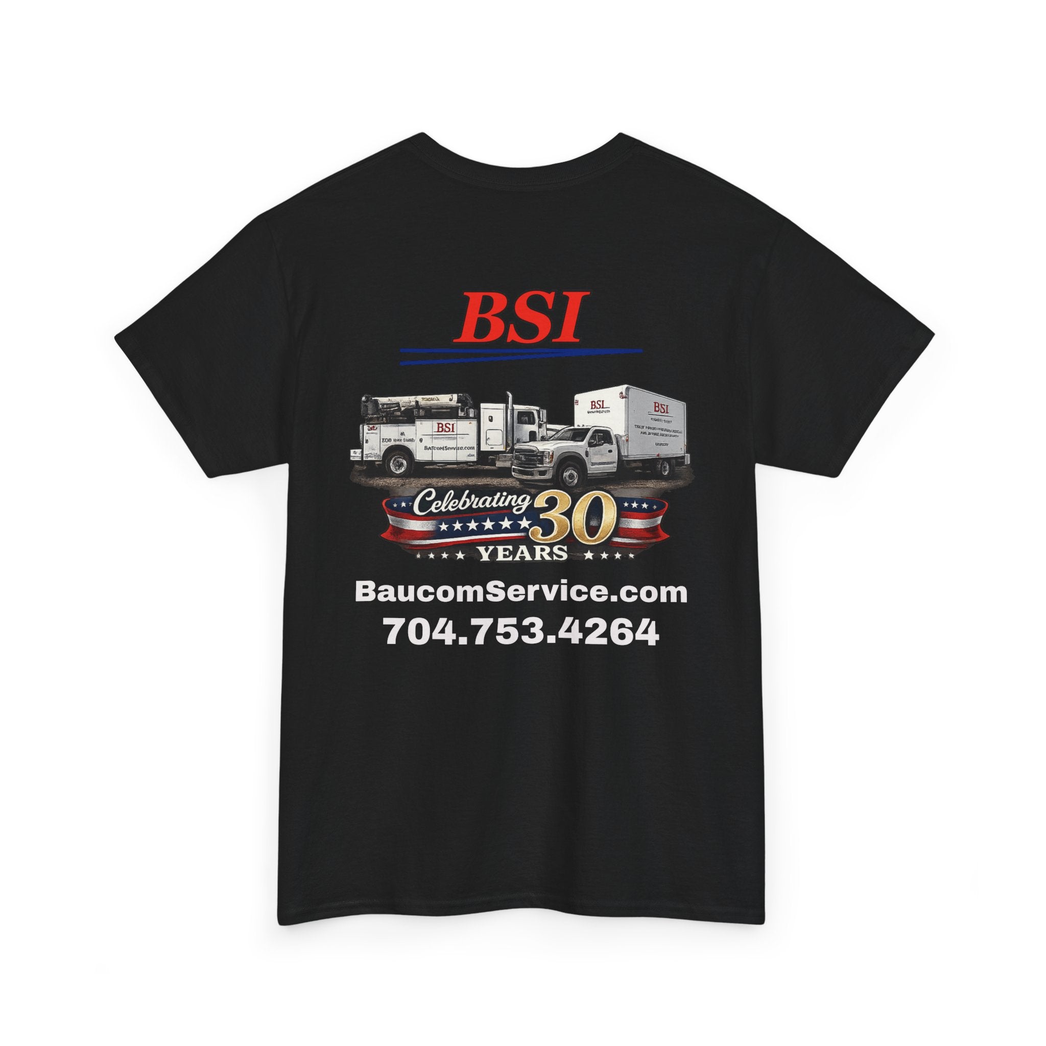 BSI Logo T-Shirt — Baucom Service 30th Anniversary Crew Tee