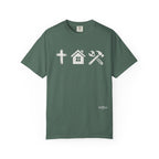 Faith Family Work T-Shirt — Inspirational Christian Men’s Tee