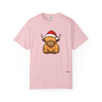 Highland Cow Santa Hat Comfort Colors Shirt