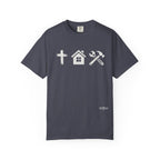 Faith Family Work T-Shirt — Inspirational Christian Men’s Tee