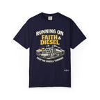 Running on Faith & Diesel T-Shirt — Trucker Semi Truck Graphic Tee