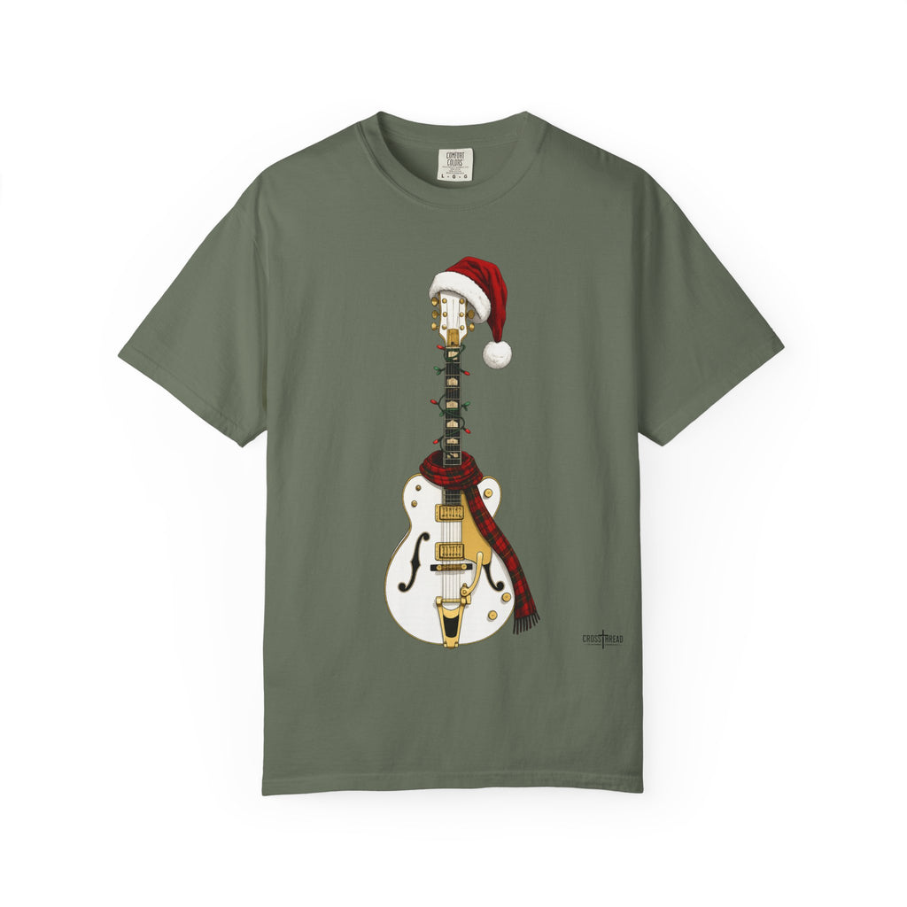 Christmas Hollowbody Guitar Comfort Colors Shirt