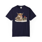Highland Cow and Cardinal Comfort Colors Shirt
