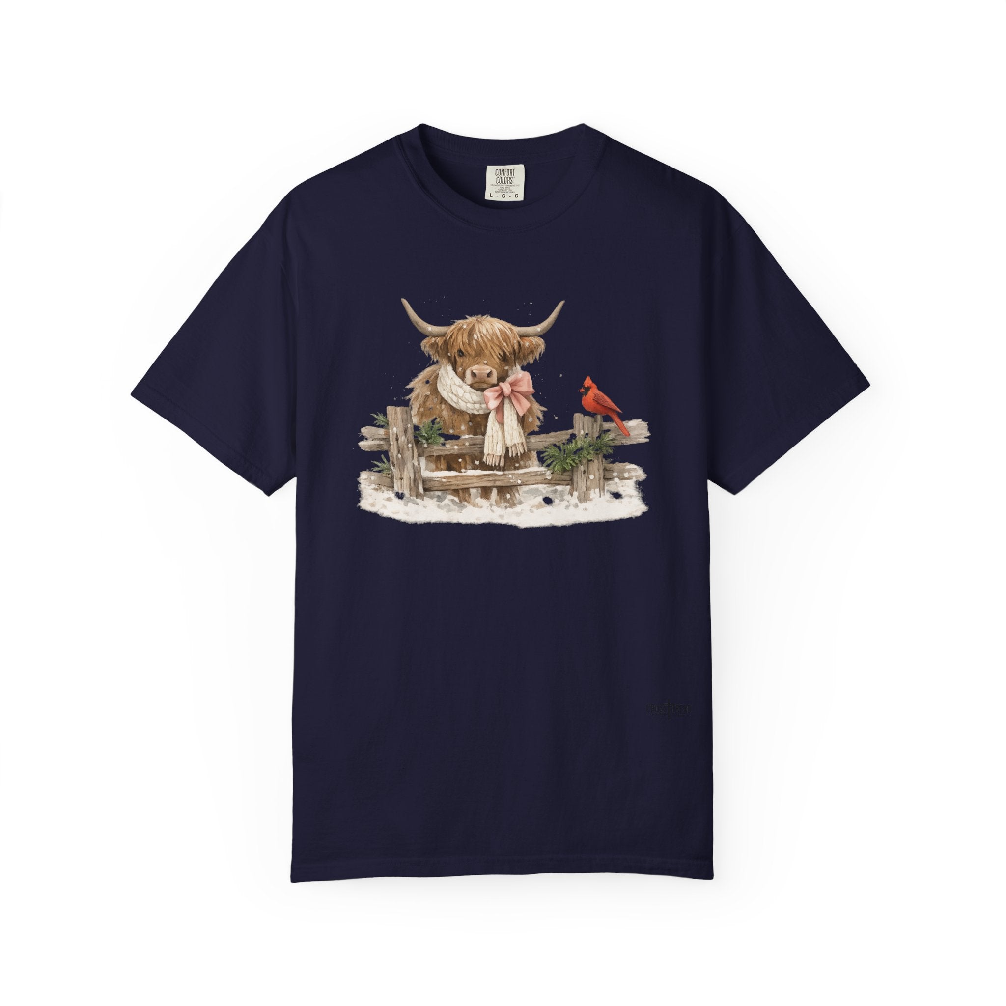 Highland Cow and Cardinal Comfort Colors Shirt