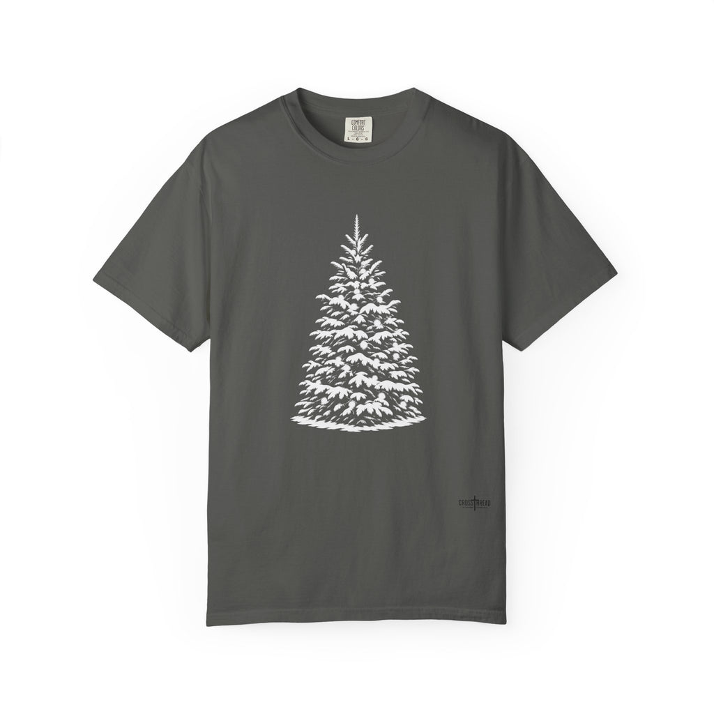 Snowy Christmas Tree Comfort Colors T-Shirt