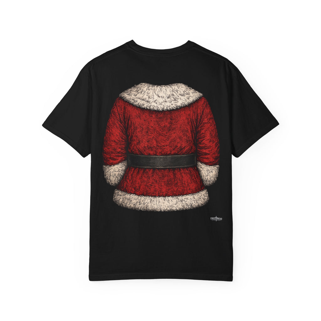 Santa Suit Graphic T-Shirt — Front & Back Christmas Costume Tee