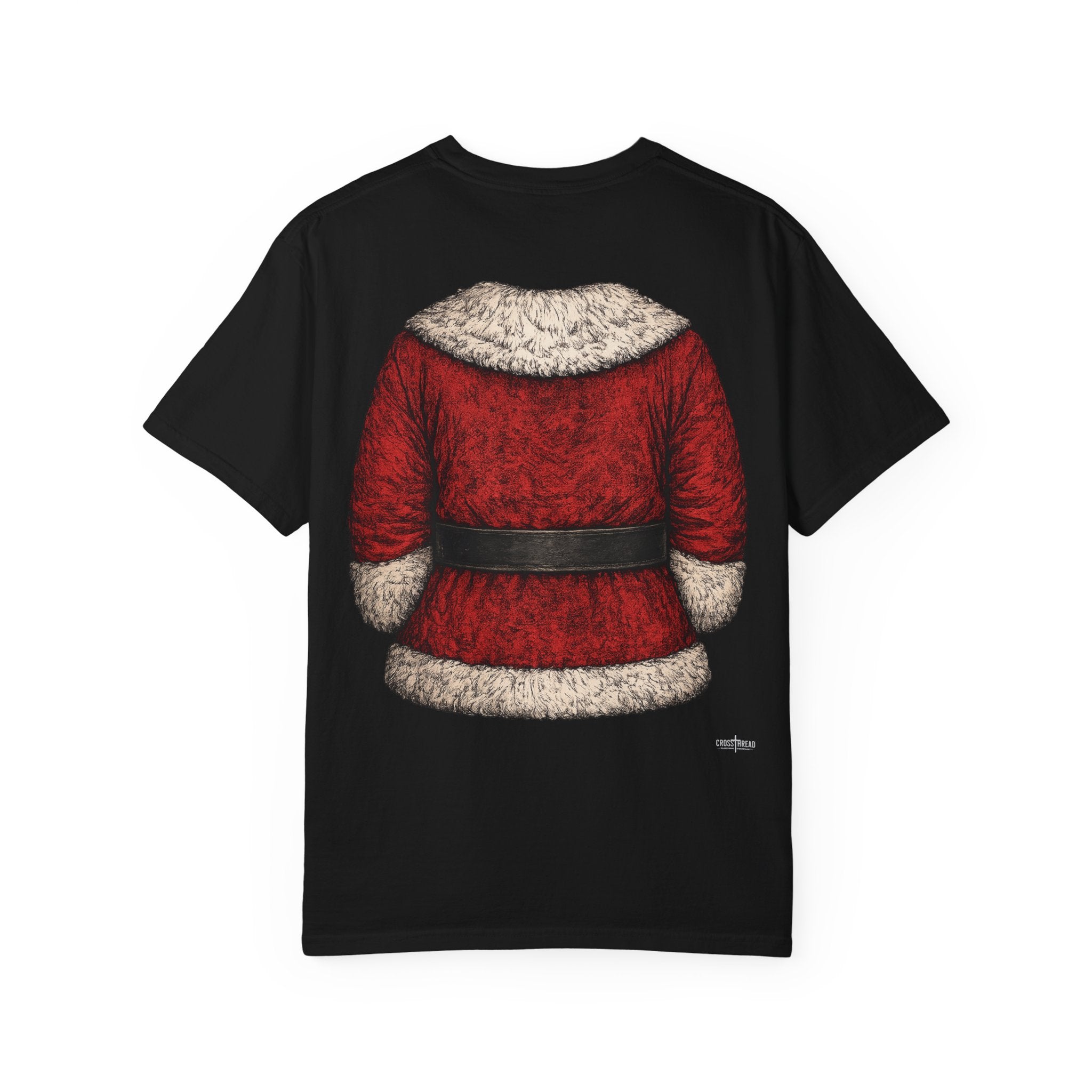 Santa Suit Graphic T-Shirt — Front & Back Christmas Costume Tee