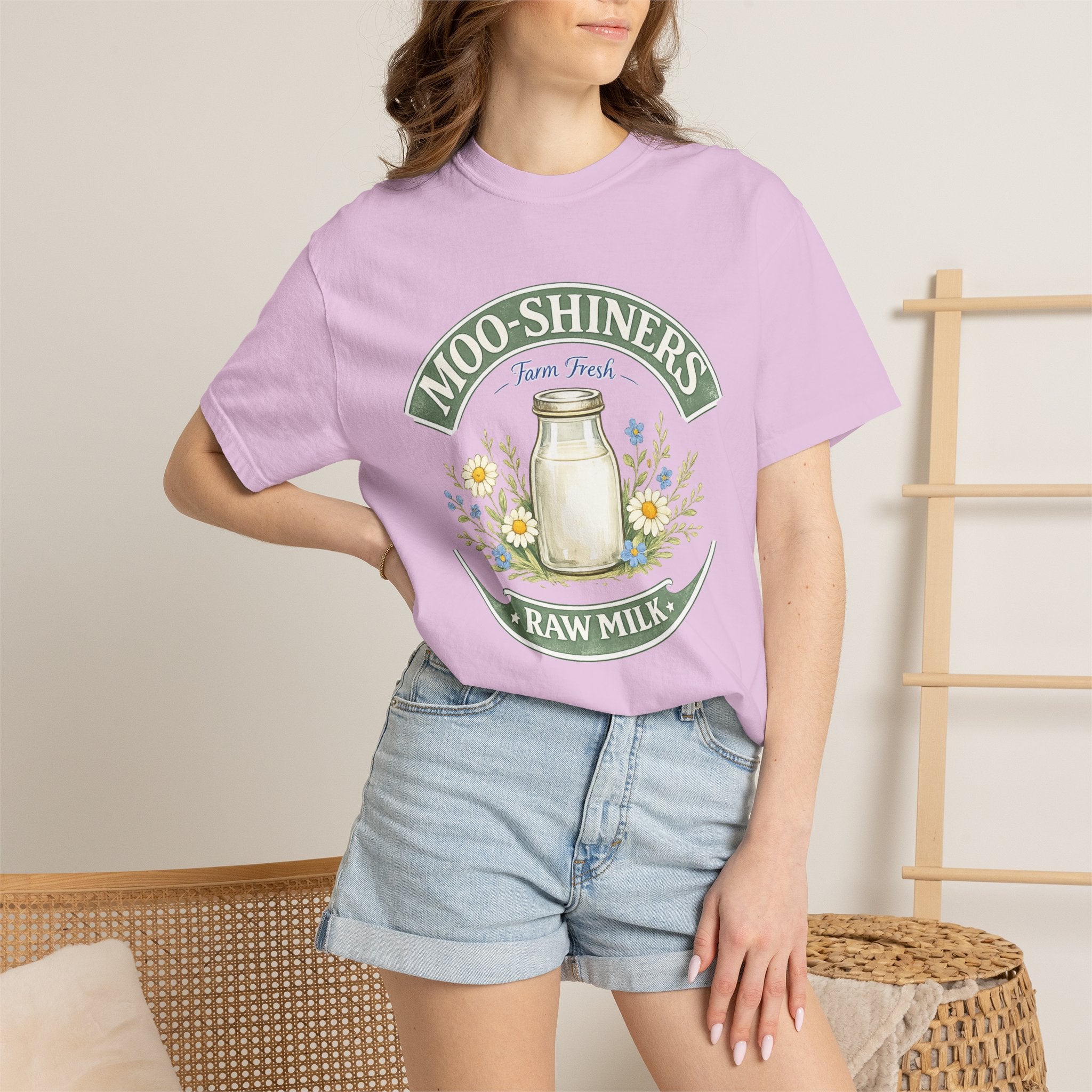 "Moo-Shiners Raw Milk" Vintage Logo Graphic T