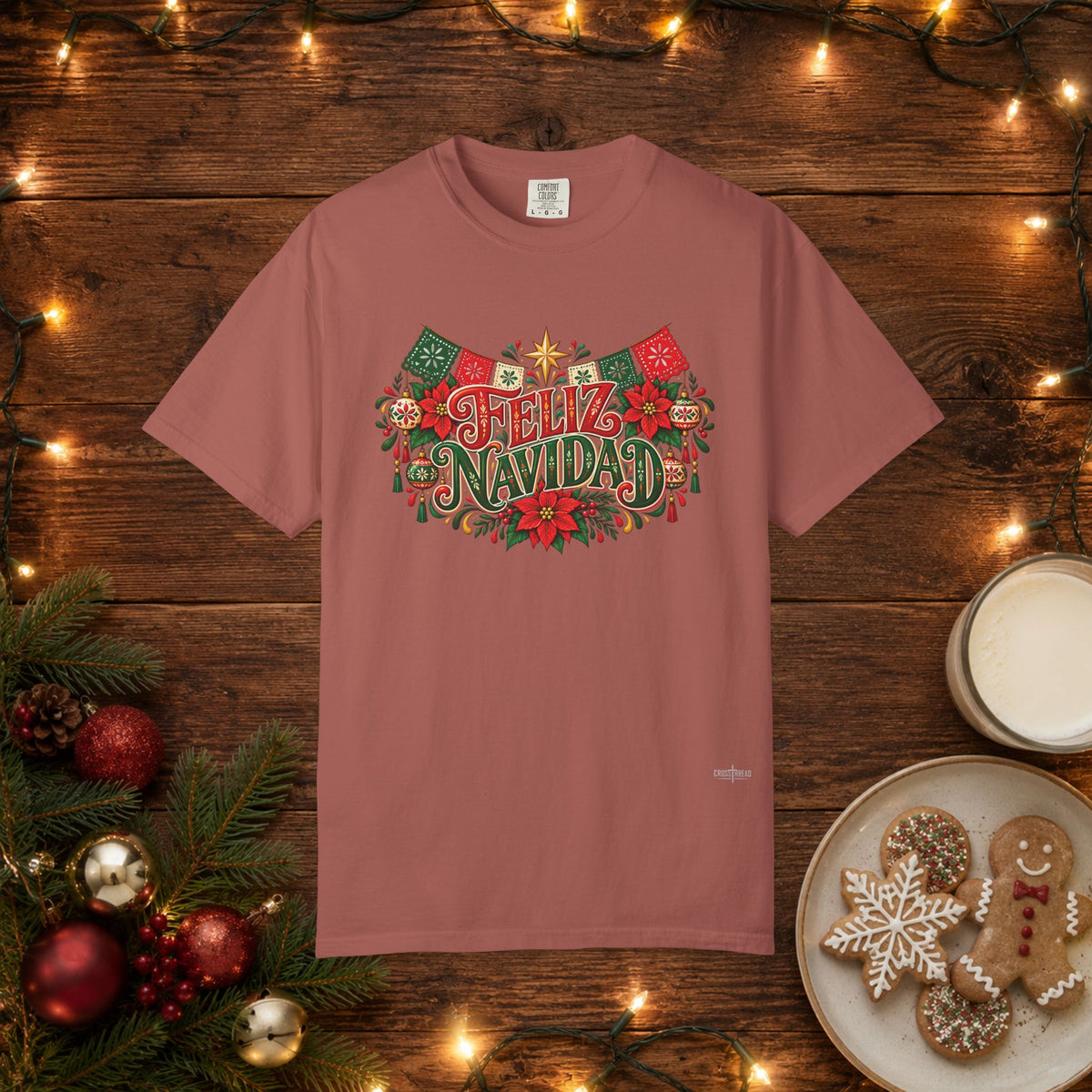 Feliz Navidad Papel Picado Comfort Colors T-Shirt