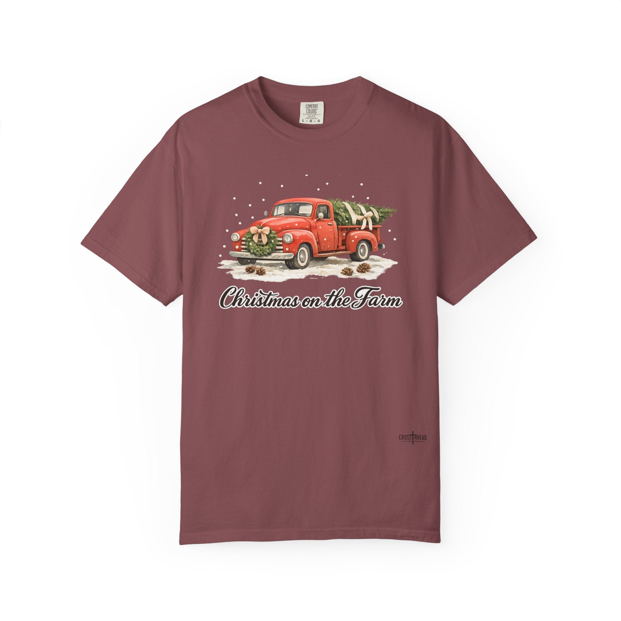 Christmas on the Farm Red Truck Comfort Colors Shirt