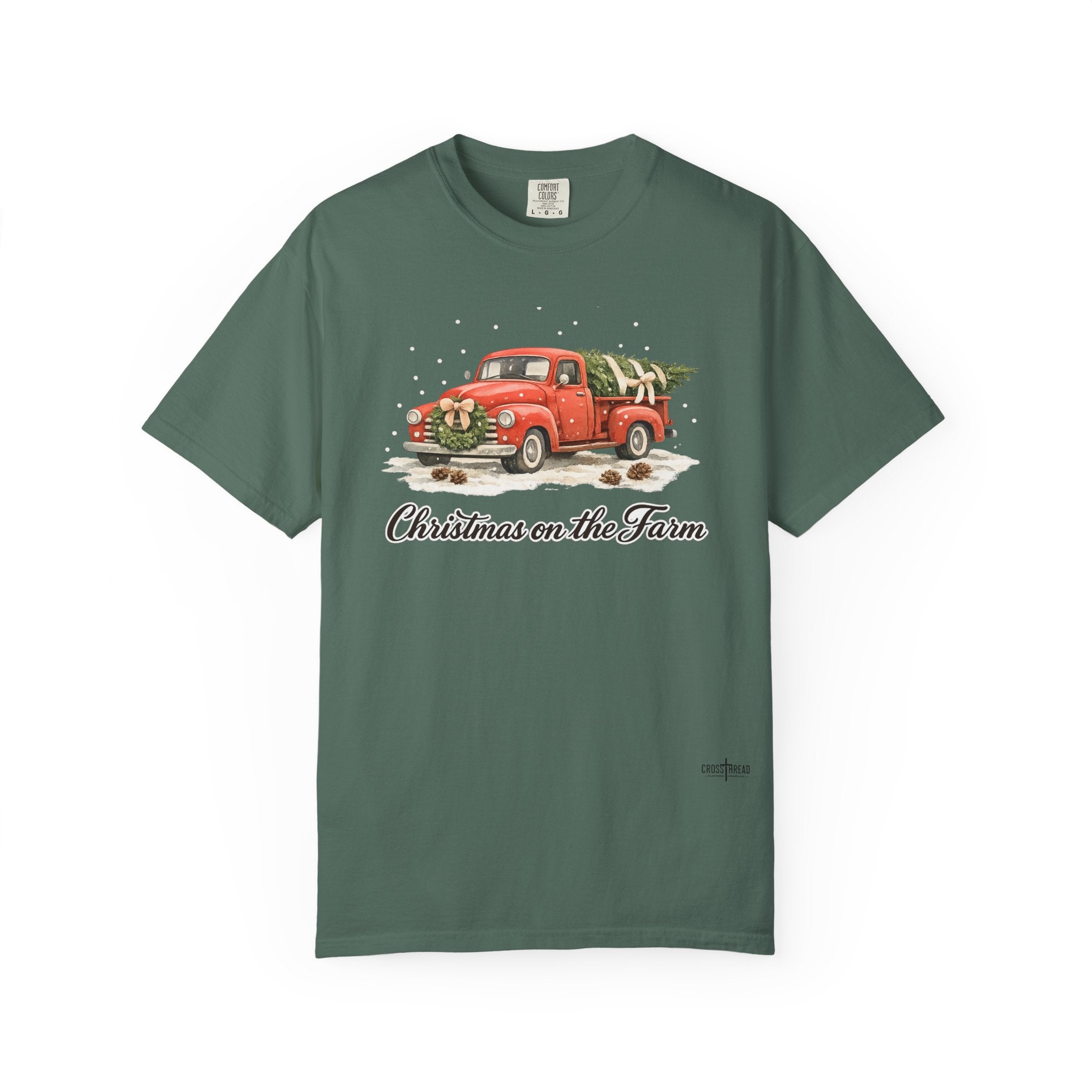 Christmas on the Farm Red Truck Comfort Colors Shirt
