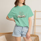 Floral Open Book T-Shirt — Book Lover Reading Tee