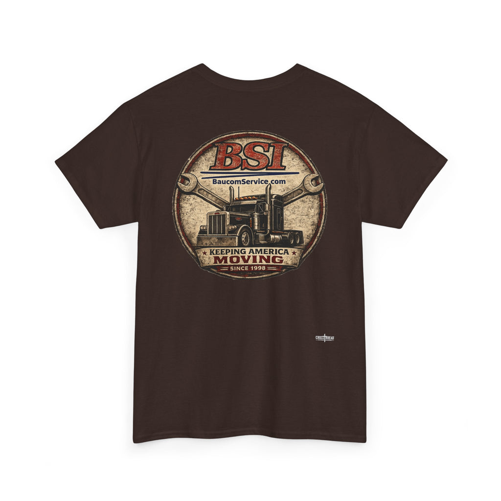 BSI Vintage Truck Logo Tee — "Keeping America Moving" Cotton T-Shirt