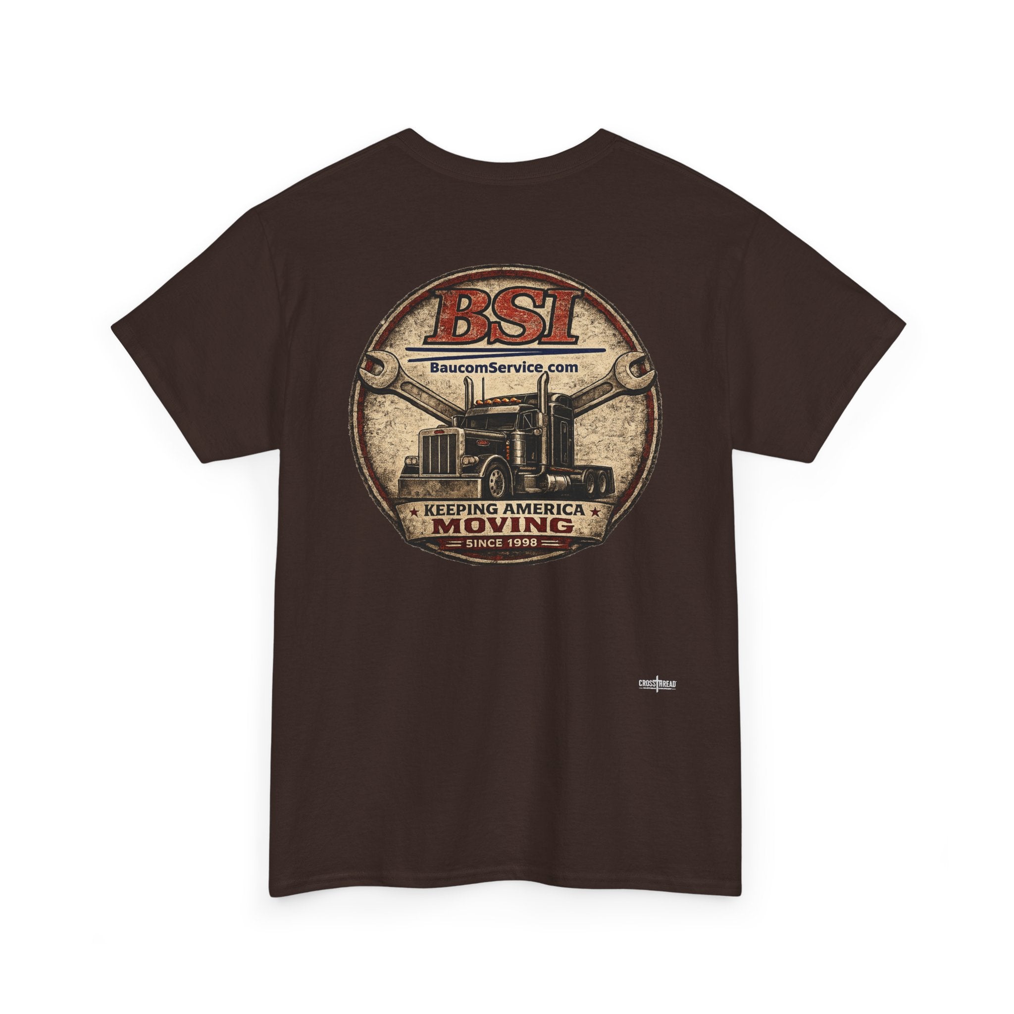 BSI Vintage Truck Logo Tee — "Keeping America Moving" Cotton T-Shirt