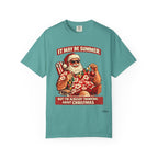 "It May Be Summer But I'm Already Thinking About Christmas" — Christmas-in-July Santa Beach Graphic T