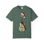 Christmas Aspen Green Hollowbody Guitar Comfort Colors Shirt