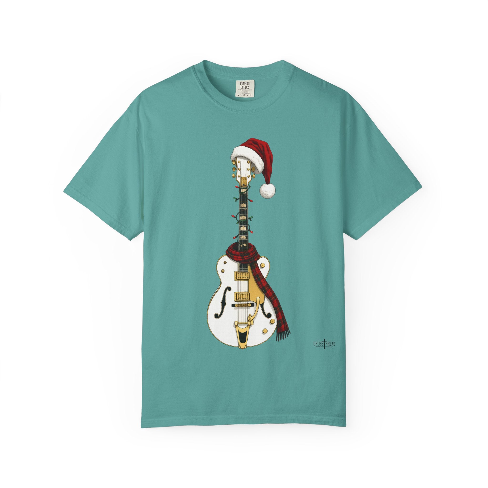 Christmas Hollowbody Guitar Comfort Colors Shirt