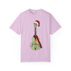 Christmas Aspen Green Hollowbody Guitar Comfort Colors Shirt