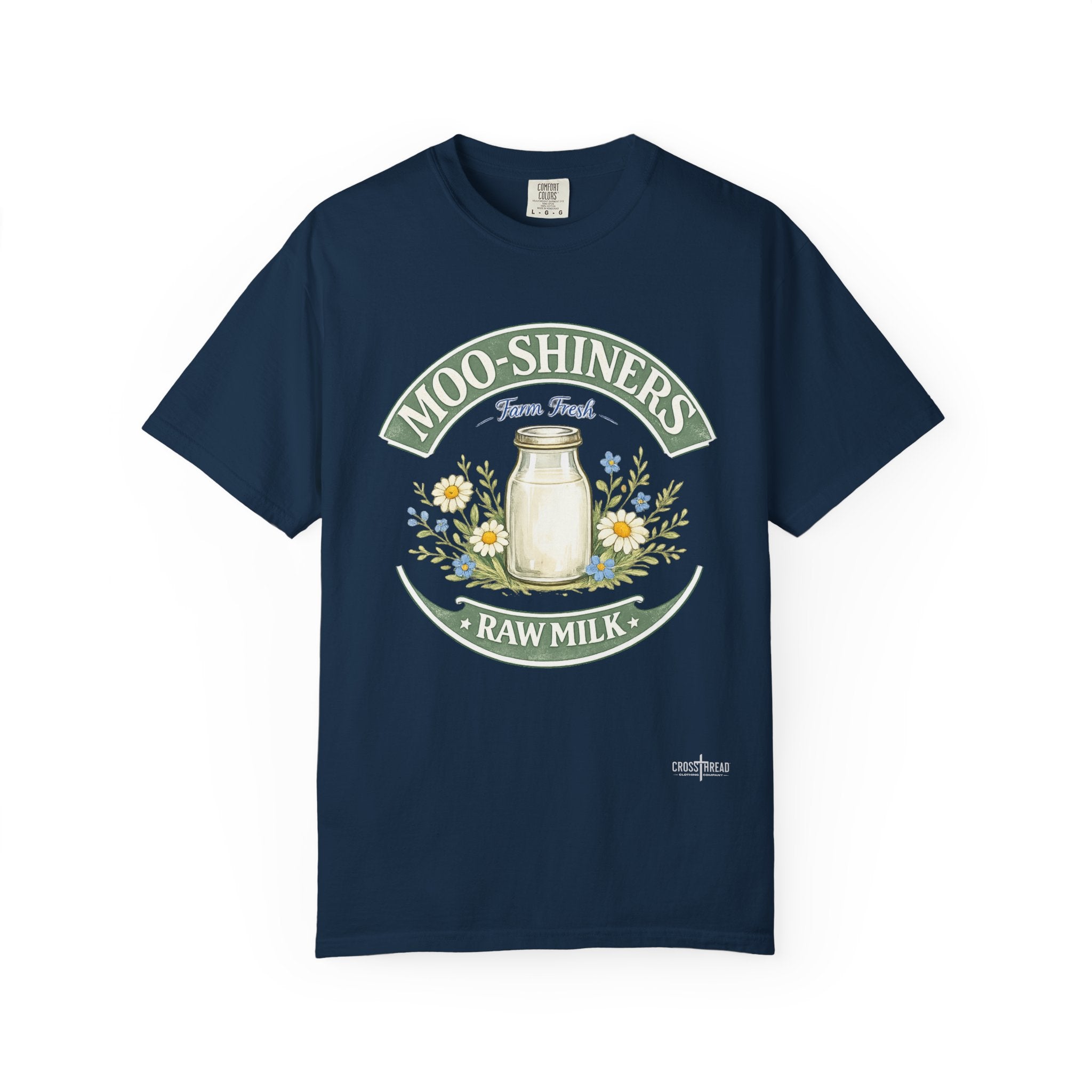 "Moo-Shiners Raw Milk" Vintage Logo Graphic T