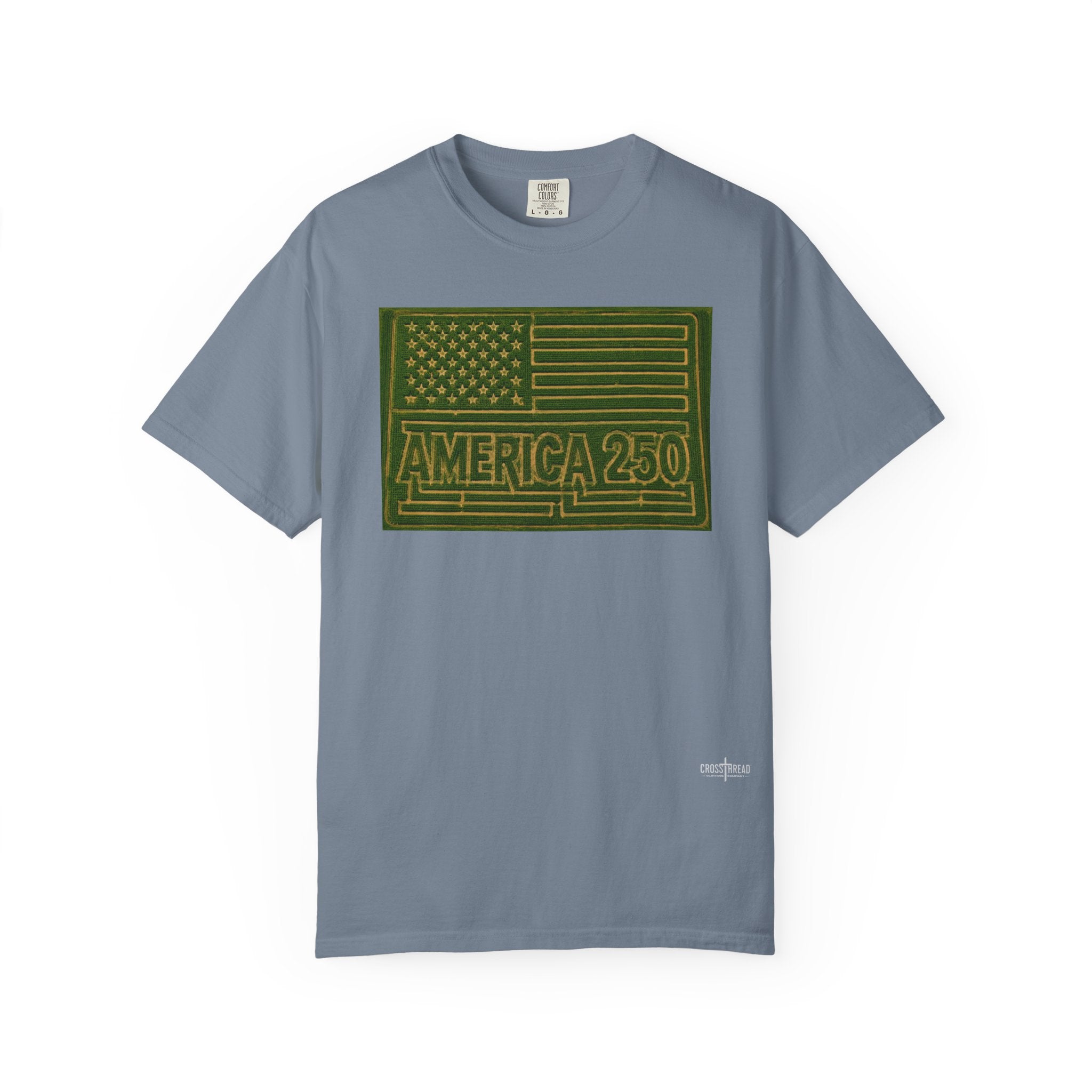 America 250 Corn Maze Flag T-Shirt — Vintage Patriotic Graphic Tee